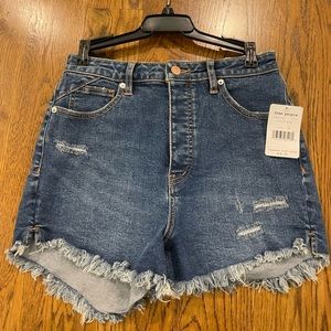 Free people blue denim shorts NWT